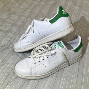 Adidas Stan smith tennis shoes white with green